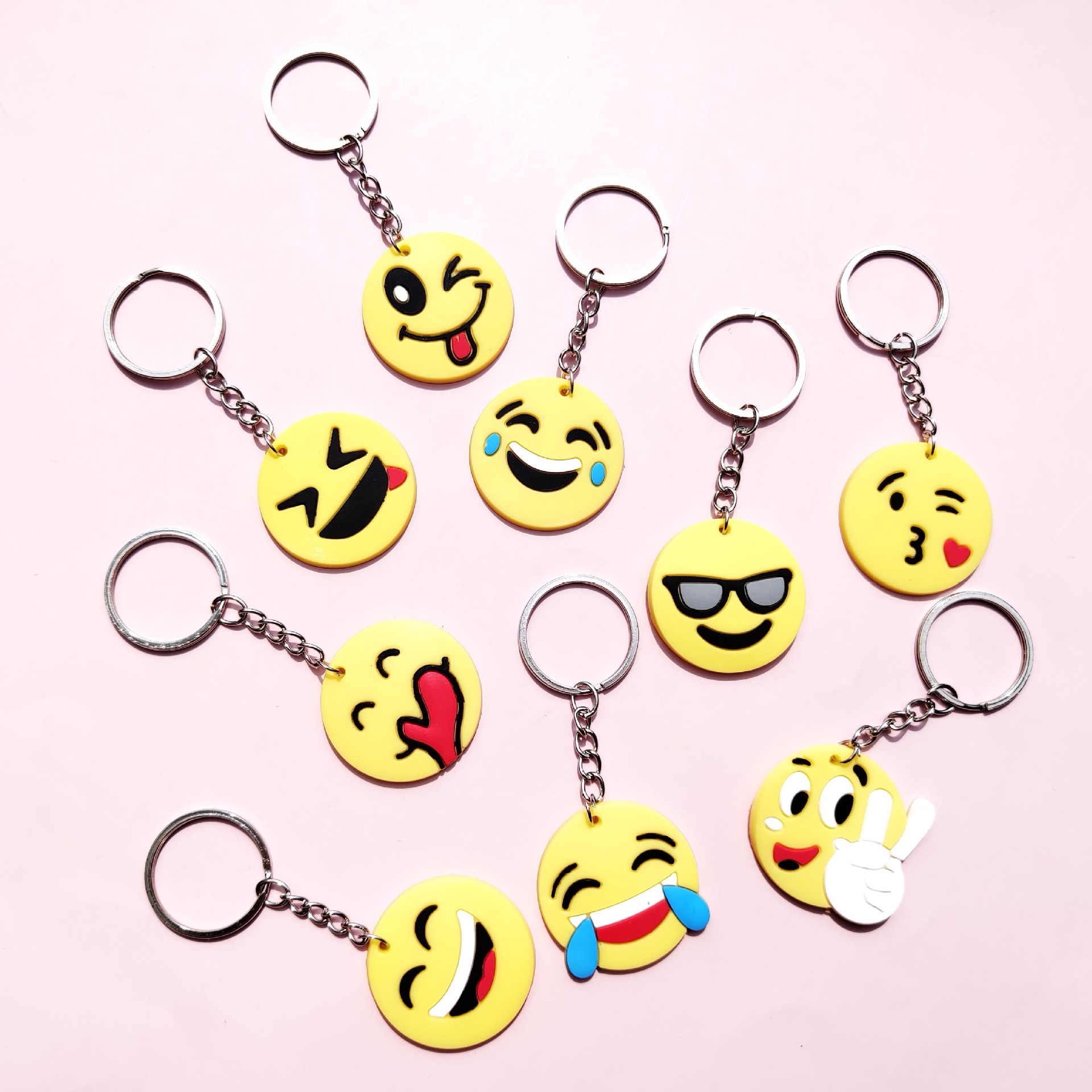 创意卡通emoji钥匙扣 PVC软胶钥匙扣 表情包挂件小礼品批发详情8