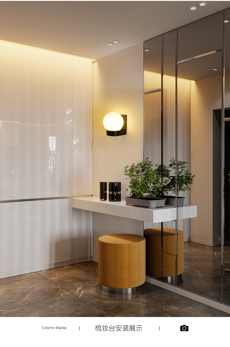Waterproof led wall lamps, modern and simple bedside, bedroom, balcony, corridor, staircase and passageway lamps, creative spherical exterior wall lamps pic 10