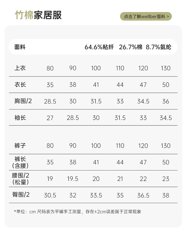 威尔贝鲁男女儿童睡衣春夏薄款婴幼儿宝宝竹棉空调家居服套装详情30