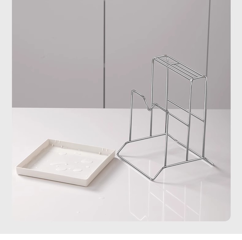 Life Manifesto: Stainless steel knife rack, Kitchen knife storage rack, Household thickened cutting board rack, integrated draining cutting board rack pic 12