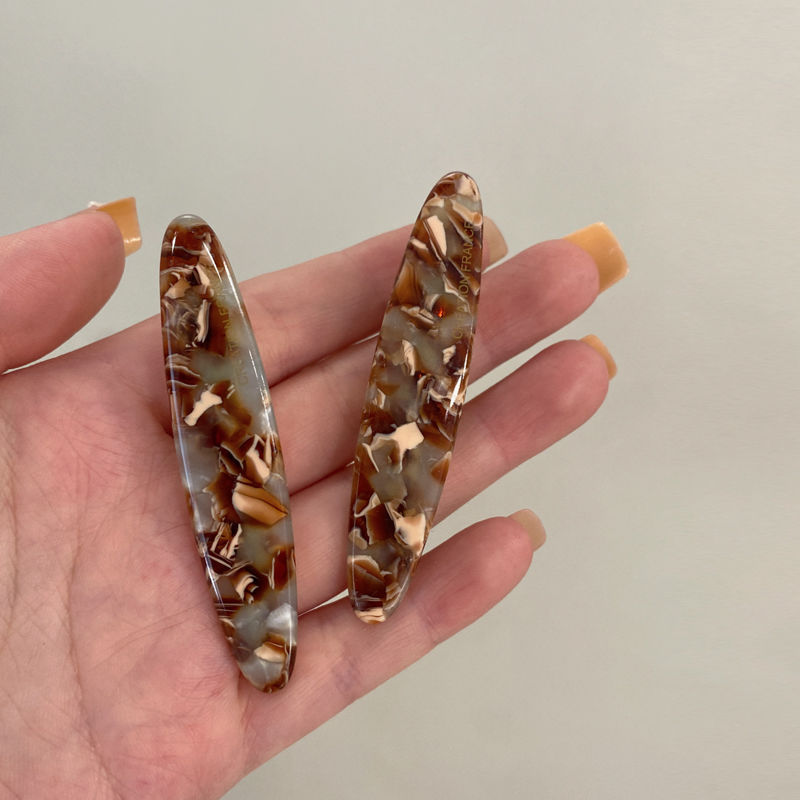 Korean atmosphere acetate crushed hair clips, side clips, simple one-line clips, duckbill clips, high-end autumn and winter bangs clips for women pic 9