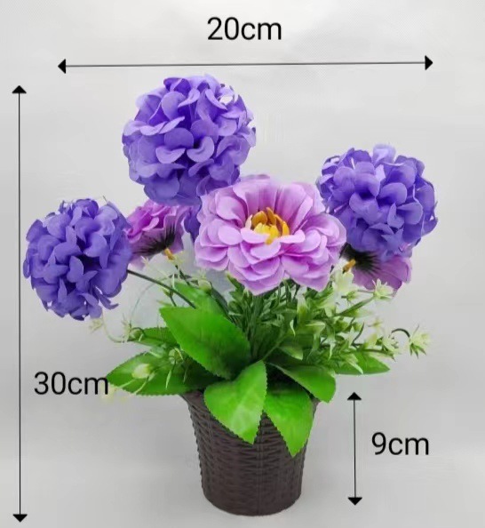 Artificial bamboo basket hydrangea bonsai ornaments, interior decoration, home desktop ornaments, artificial hydrangea artificial flower decorations pic 6