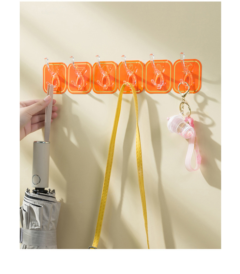 轻奢六连排挂钩承重胶粘免打孔厨房无痕粘钩门后家用长条自粘排钩详情17