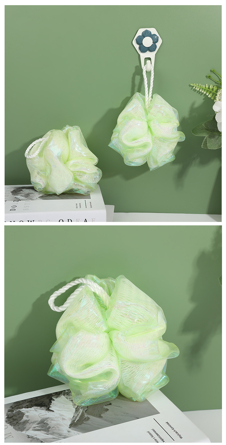 家用浴室沐浴球 双层套色起泡搓澡浴球卫生间洗澡浴花简约搓澡球详情12