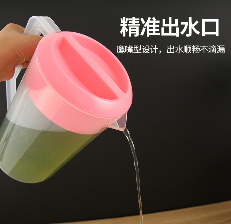 Tetera fría de plástico con taza de té graduada resistente a altas temperaturas comercial tienda de té de leche de gran capacidad jarra de amarre hervidor de agua fría pic 5