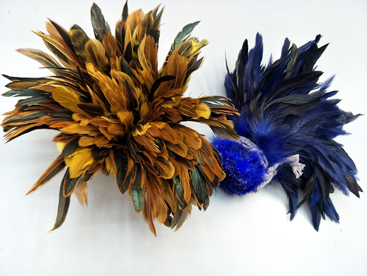 Colorful Feather 5-7 Ziyong Colorful Chicken Feather DIY Mask, Cat Toy Stick toy accessory Feather toy pic 22