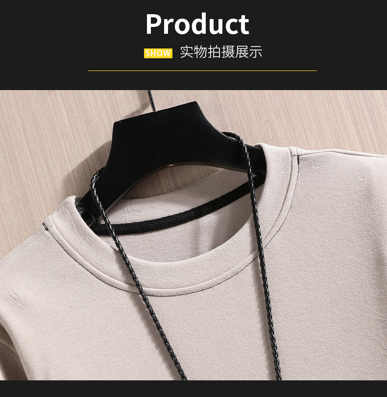 2022 Autumn/Winter new double-sided German fleece long-sleeved T-shirt for men, Korean-style trendy fleece hoodie, casual top for men pic 34