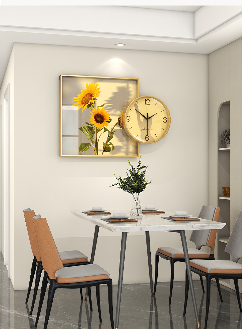 客厅家用钟表挂钟2023新款高档时尚墙上挂表创意简约大气时钟挂墙详情3