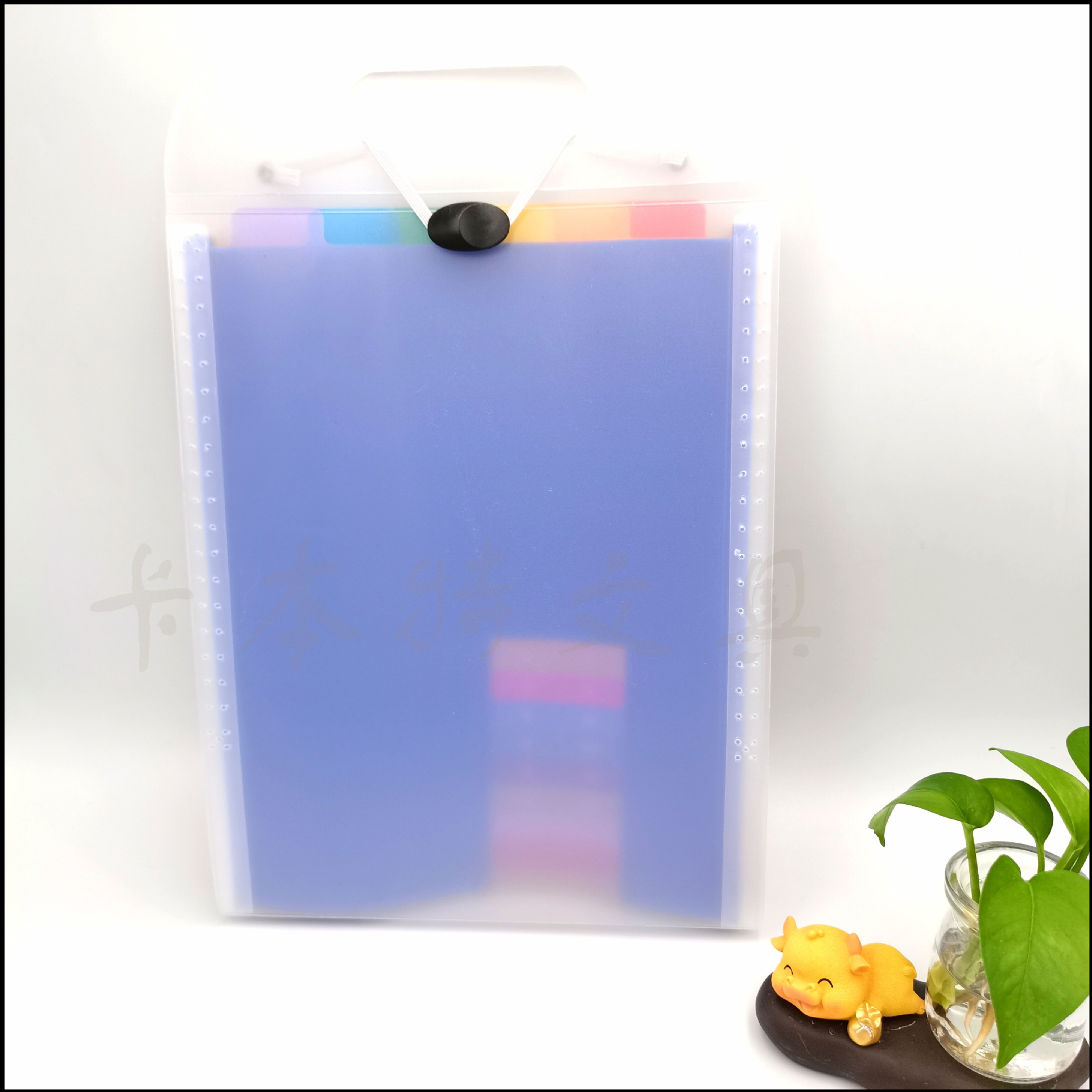 磨砂透明风琴包13层竖款A4票据资料包绑带竖款文件收纳包文件夹详情1