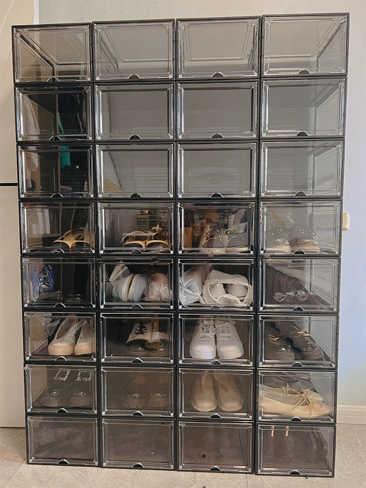 鞋盒收纳盒透明亚克力高帮鞋子球鞋家用省空间塑料鞋柜鞋架详情2