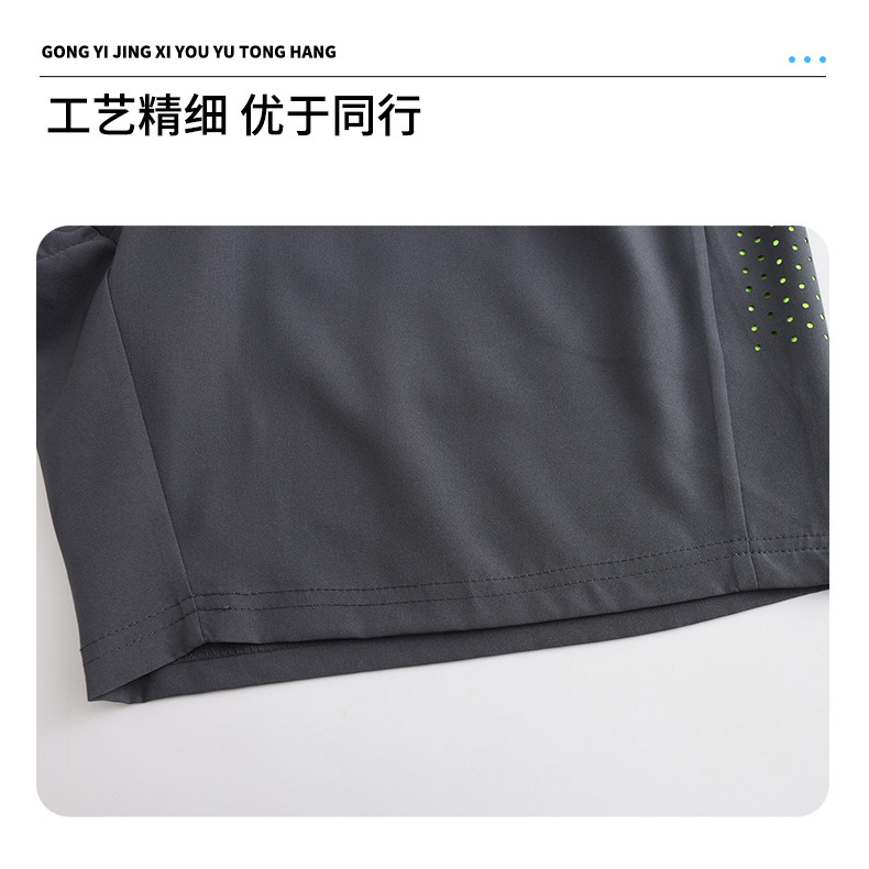 亚马逊男士运动短裤夏季速干透气篮球跑步健身直筒激光打孔五分裤详情11