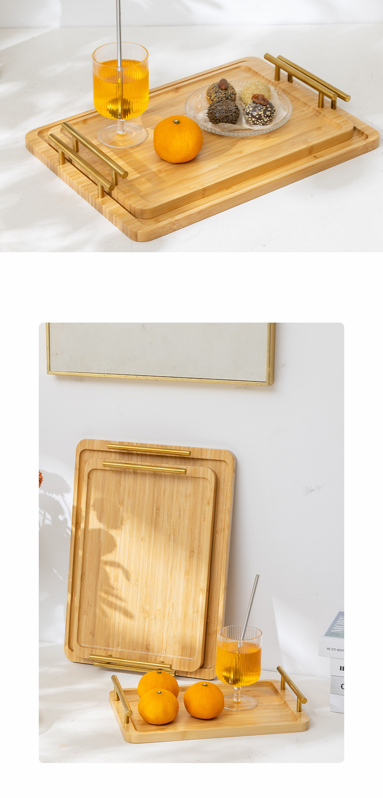 直角茶具竹制托盘实木带提手现代中式小茶盘木质托盘家用酒店茶盘详情15