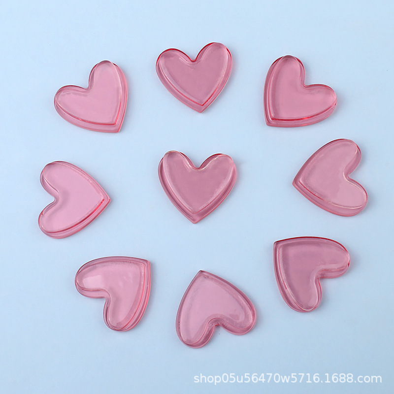 Wholesale of new acrylic color heart-shaped pieces diy handmade jewelry, earrings, necklaces and headwear materials pic 8