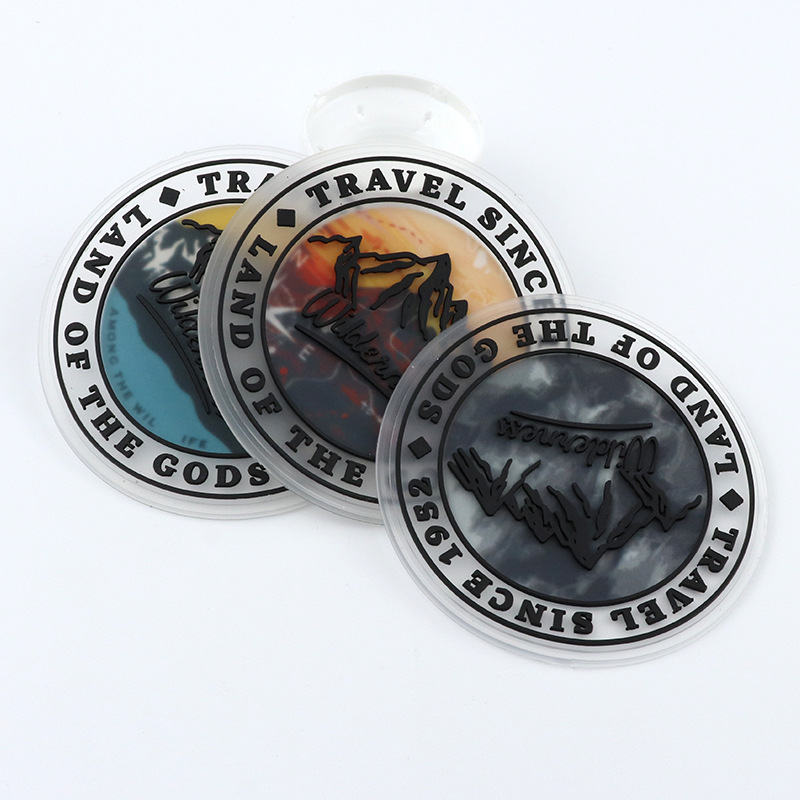 厂家直销 pvc软胶滴塑标  立体商标  彩色透明圆标 胶章臂章  胶详情5