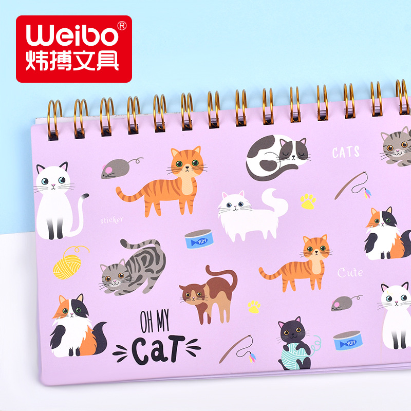 炜搏 可爱咕本爆款学生笔记本厚创意活页软线圈本子环保手帐批发详情4
