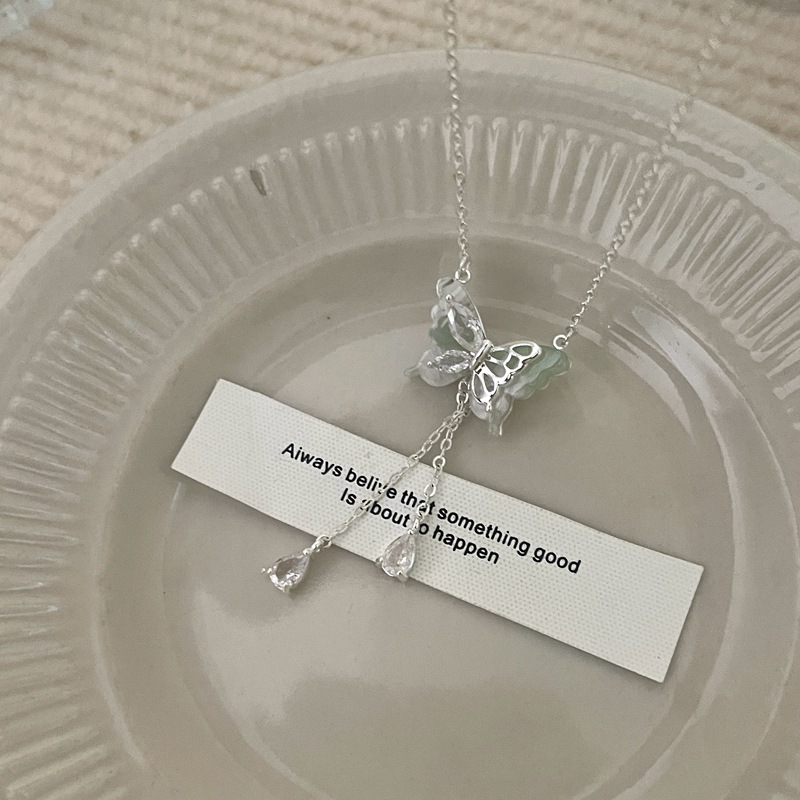 超仙少女蝴蝶流苏锆石项链女小众设计感轻奢时尚百搭锁骨链配饰详情23