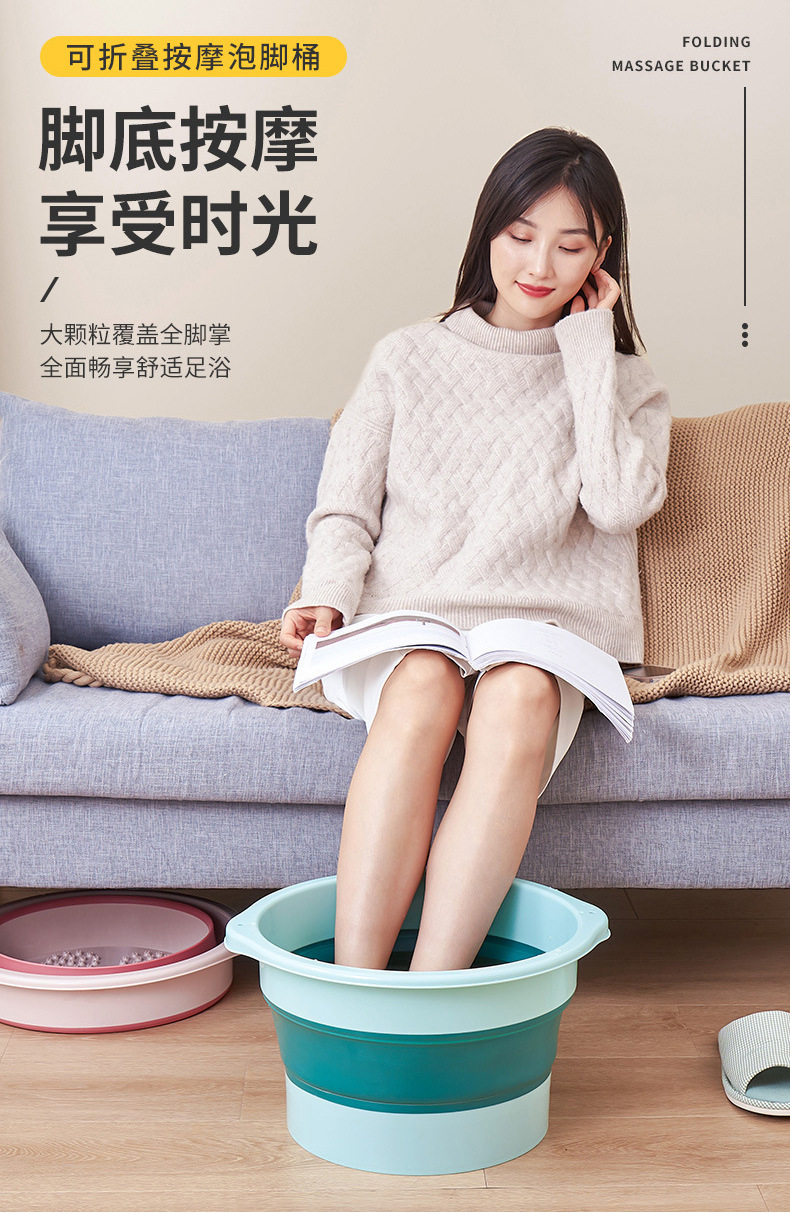 折叠泡脚桶家用过小腿高深桶宿舍便携式洗脚盆按摩可折叠足浴盆详情5