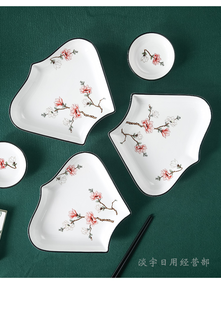 【 High-end 】 Ceramic platter set: Household plates, rice bowls, soup bowls, vegetable plates, tableware, dinner plates, bowls, chopsticks, daily-use porcelain bowls pic 13
