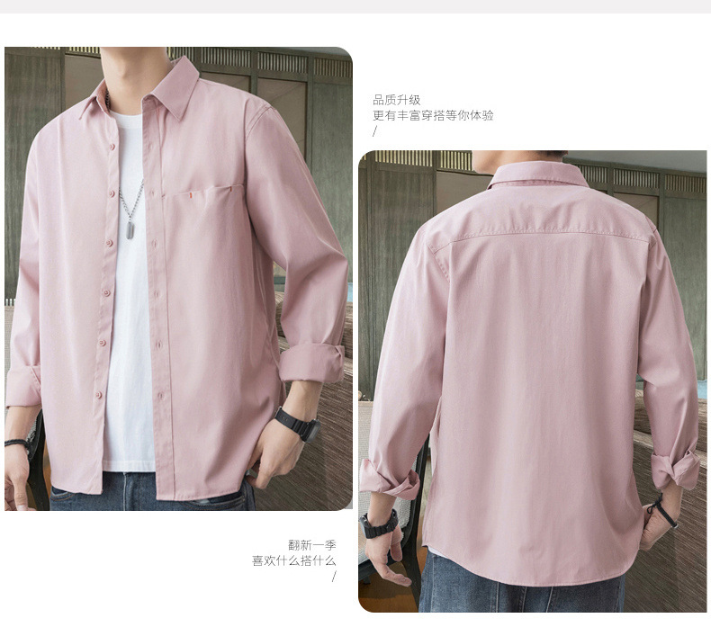 2024 primavera/otoño nuevo manga larga blusa blanca para hombres versión coreana blusa suelta abrigos moda masculina una generación de cabello pic 15
