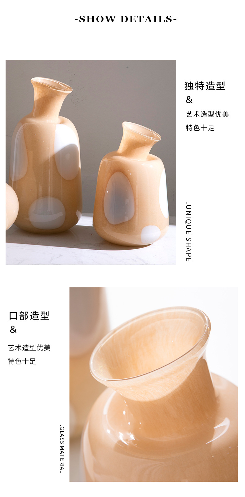 Ins-style creative milk jade slanted glass hydroponic colored bottle, home soft decoration vase, living room dining table flower arrangement pic 9