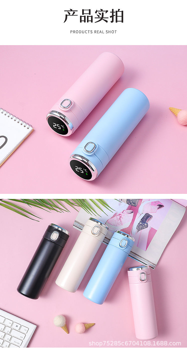 智能显温水杯 弹跳豌豆杯 保温杯 304不锈钢创意休闲可爱弹跳礼品杯 不锈钢保温杯 真空保温杯 咖啡杯 水杯 食品级材质详情18