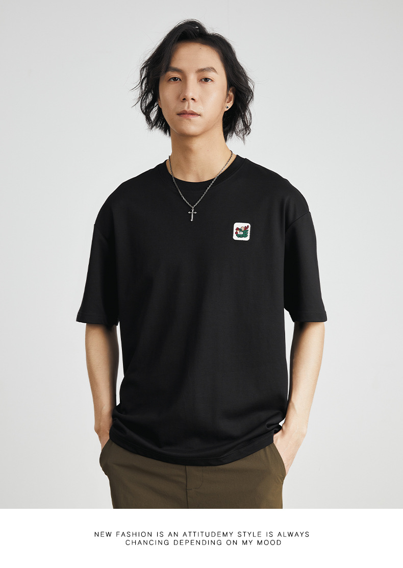 亦止男装龙年刺绣印花印花T恤男短袖夏季新款休闲情侣半袖上衣潮详情20