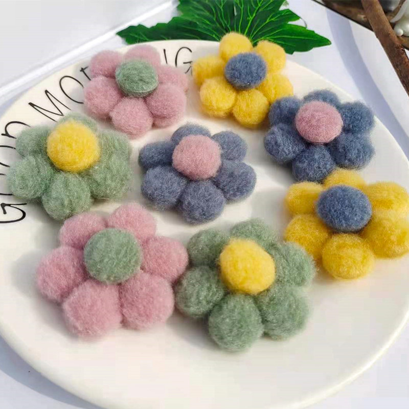 Korean-style plush little flower accessories, colorful flower brooches, bags, hair accessories, clothes, scarves, diy decorative accessories pic 3