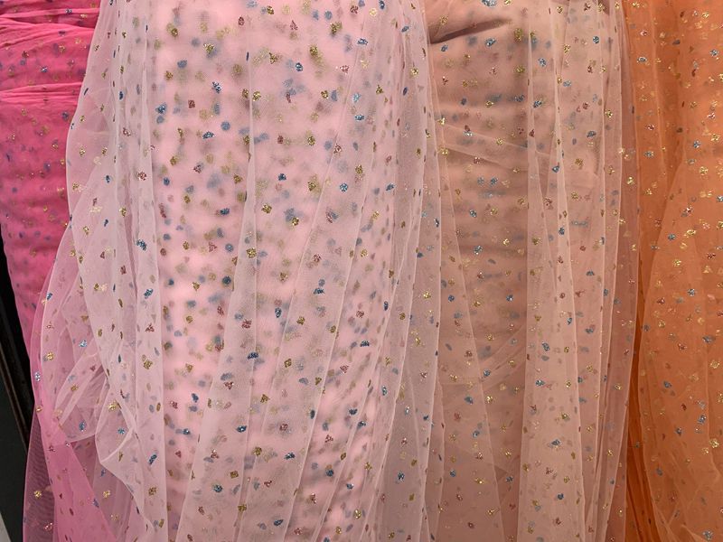 Wholesale of knitted mesh fabric for clothing, toys, puffy skirts, headwear, hair accessories, butterfly knot mesh fabric, and three-color mesh gauze pic 11