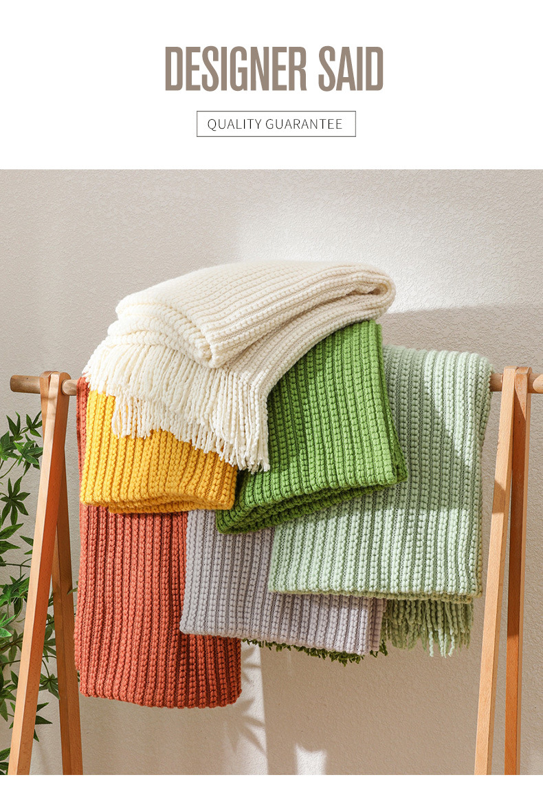 Sofa blanket, cover blanket, office nap air conditioning blanket, bean blanket, knitted blanket, Bohemian nap blanket, bed end blanket pic 2