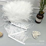 Wholesale from the manufacturer of large goose feather fabric with feather lamps, clothing accessories, DIY handicrafts, decorative colorful feather fabric edges pic 1