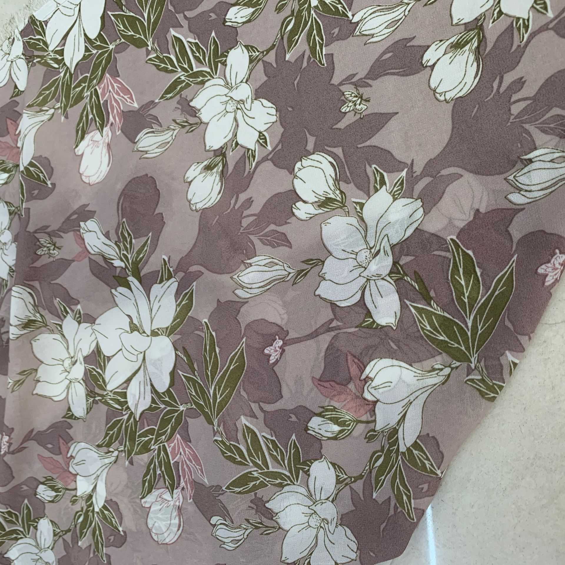 Custom-made pearl chiffon sun protection shawl fabric, polyester woven printed chiffon dress fabric pic 17