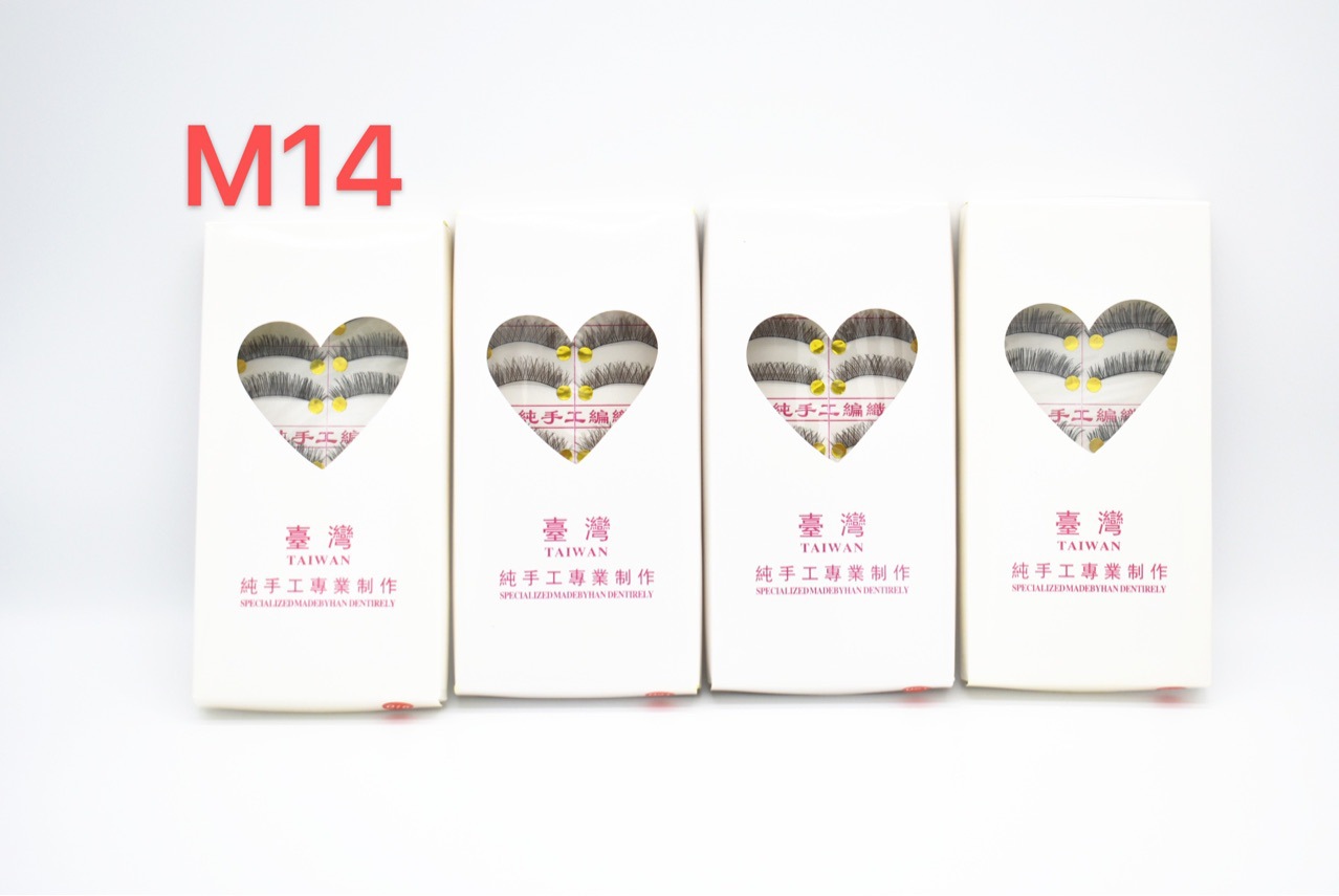 Taiwanese box set M14 false eyelashes, natural and realistic with crossed cotton thread stems, messy nude makeup style pic 3