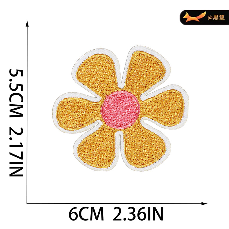 鞋帽刺绣布贴包包补丁贴衣服装饰章仔电脑绣花标卡通花朵刺绣贴 pic 13