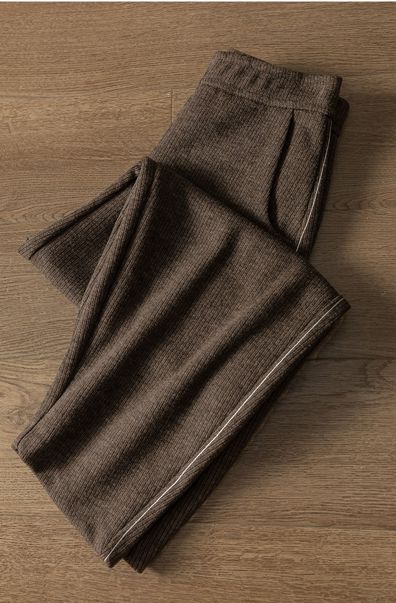 如果醋酸休闲裤女秋冬加厚美拉德宽松现货针织小个子镰刀裤23121详情13