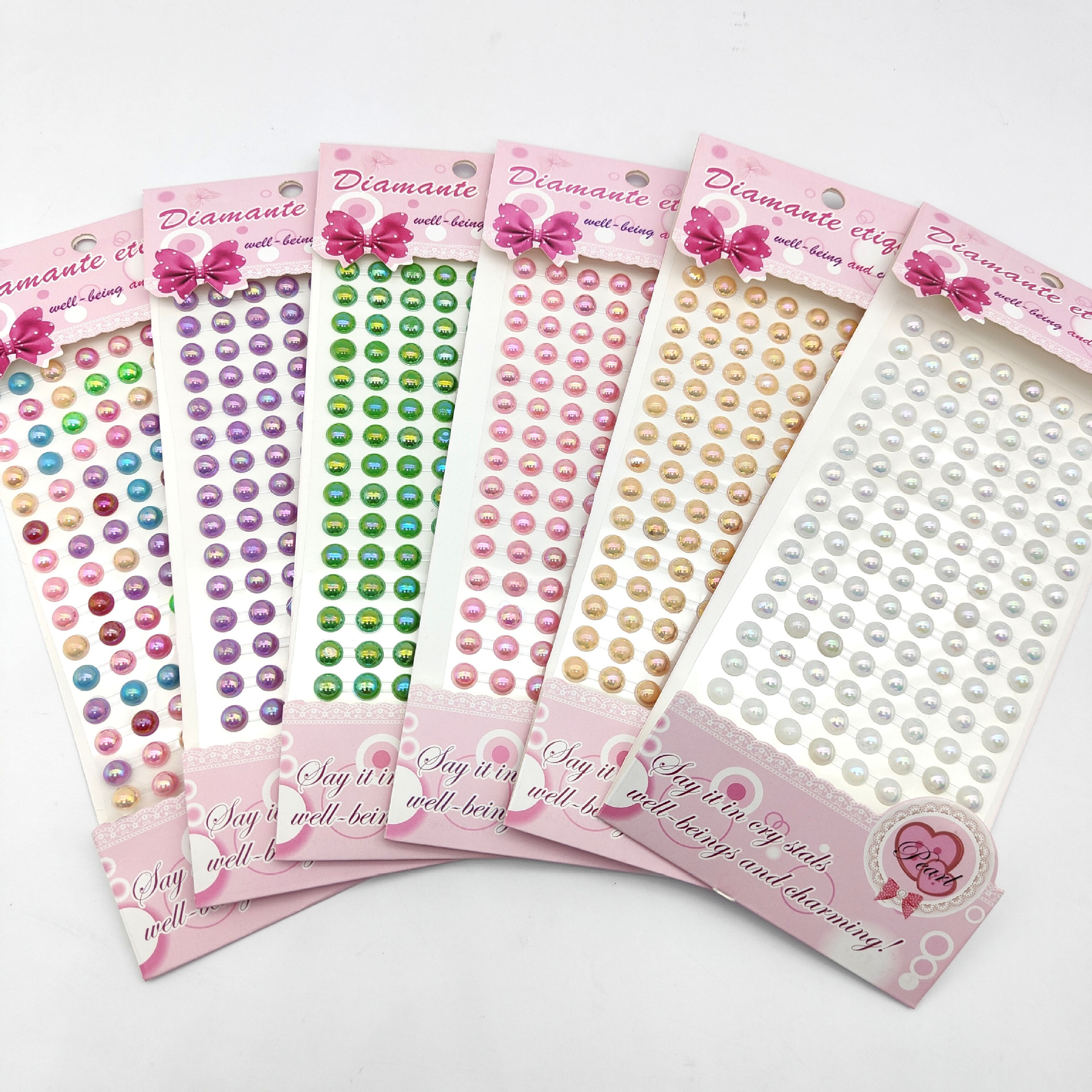8#AB color semi-circular pearl diamond DIY decorative stickers, car stickers, photo frame decoration, hand-pasted, starting from one piece pic 1