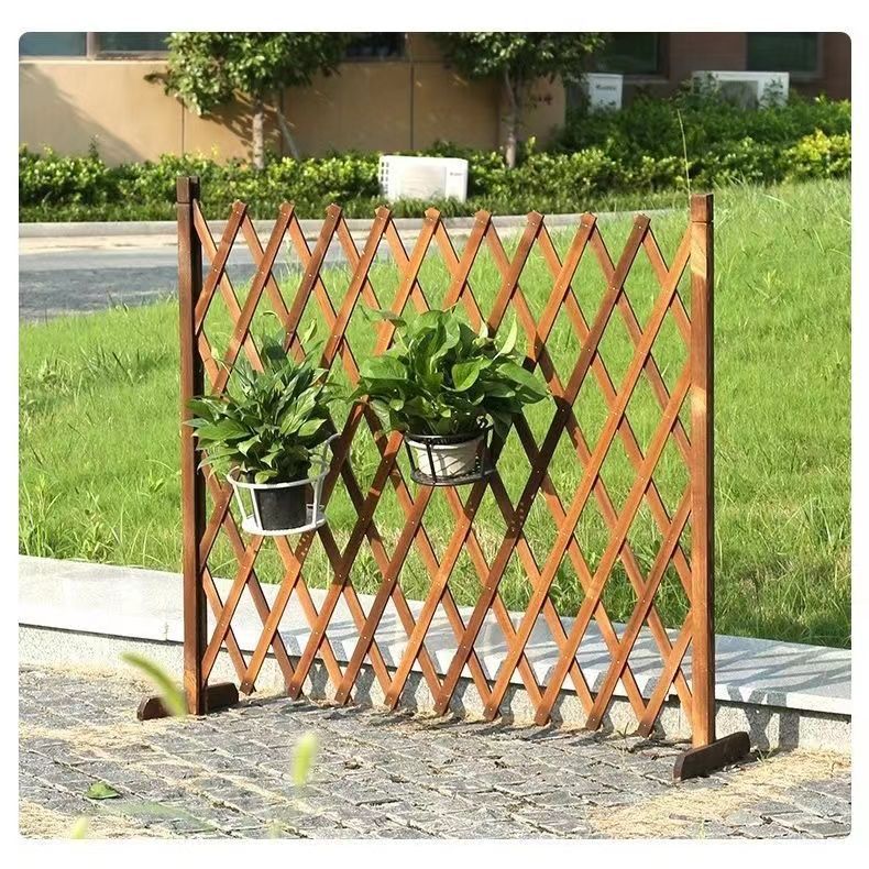 简易防腐伸缩栅栏隔断爬藤花架阳台种花餐厅围栏可移动栅栏网格篱详情18