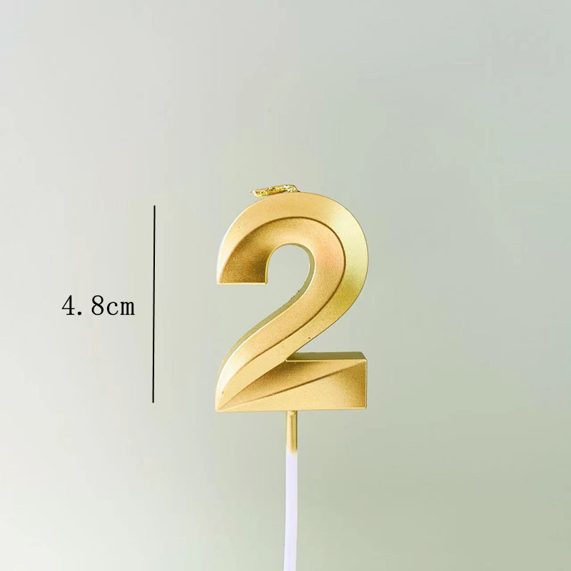 Birthday candles with gold plating, 0-9 cake decoration, party supplies, PVC box, digital candles pic 5