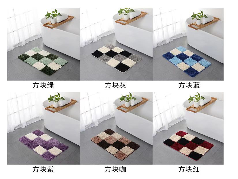加厚几何浴室马桶三件套卧室客厅防滑垫子卫生间吸水脚垫入户地垫详情15