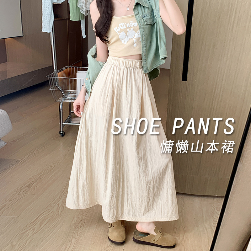 Ice silk wide-leg pants for women in summer, thin, high-waisted, straight-leg, pleated cotton and linen casual pants, cool and laid-back Yamamoto pants pic 2