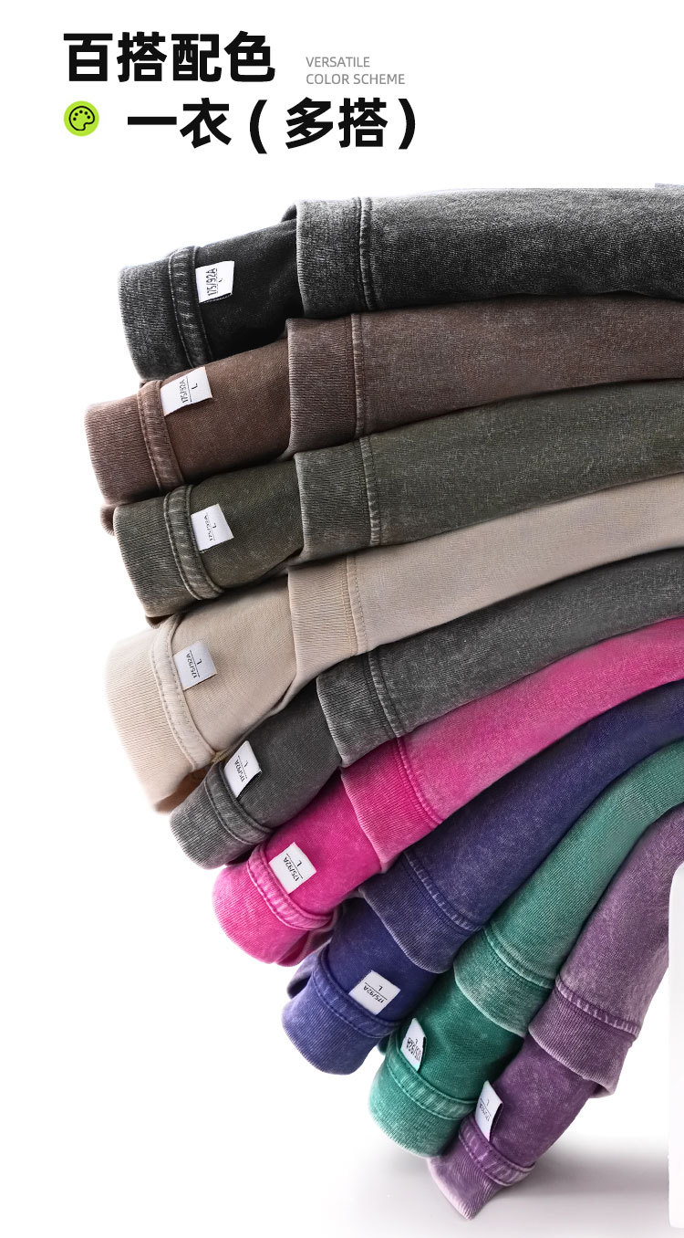 230g纯棉大版落肩t恤印logo纯色背心夏季圆领宽松欧美跨境男女详情4