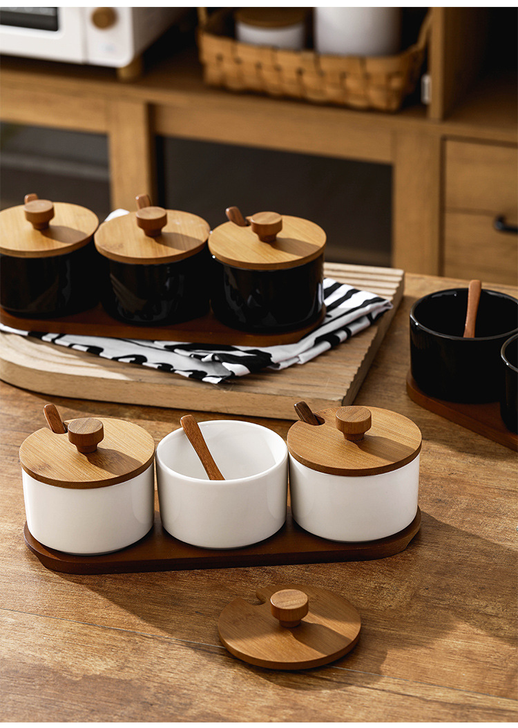 复古陶瓷调料盒盐罐家用调味料盒组合套装厨房调料罐调料瓶调味罐详情23