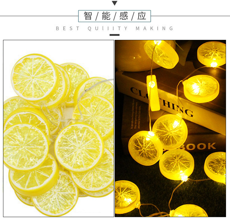 Creative new product LED lemon light string, ins room fruit decorative light, festival and wedding small colorful light, lemon fruit light pic 12
