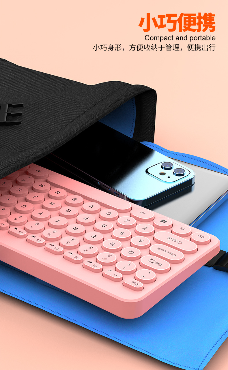 The K380 external keyboard for laptops, with retro round keycaps and silent keys, is a universal neutral keyboard for desktop laptops pic 7