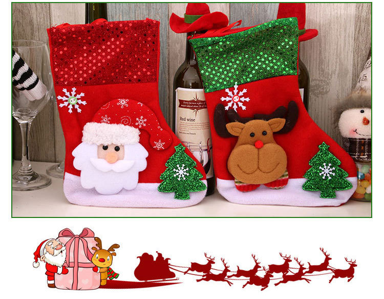 圣诞节圣诞袜 圣诞礼物袋圣诞小袜子挂件圣诞树挂饰装饰品袋子详情31