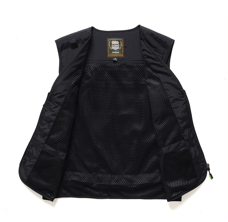 工装跨境透气坎肩马甲定制男士摄影多口袋钓鱼安全反光背心印logo详情17