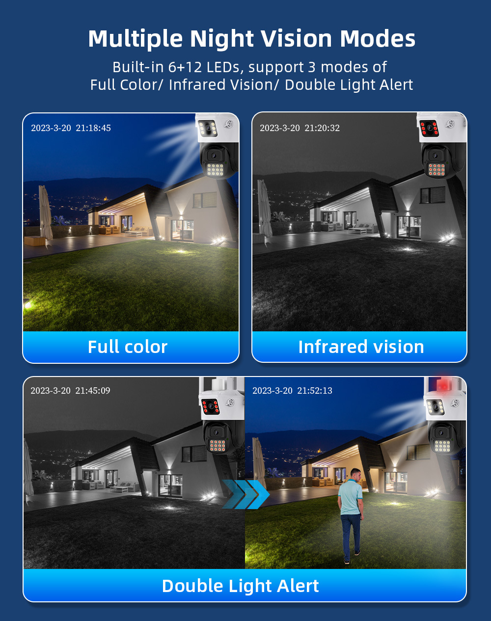 ICSEE dual-camera gun ball surveillance camera, a 360-degree home outdoor high-definition monitor with no blind spots pic 9