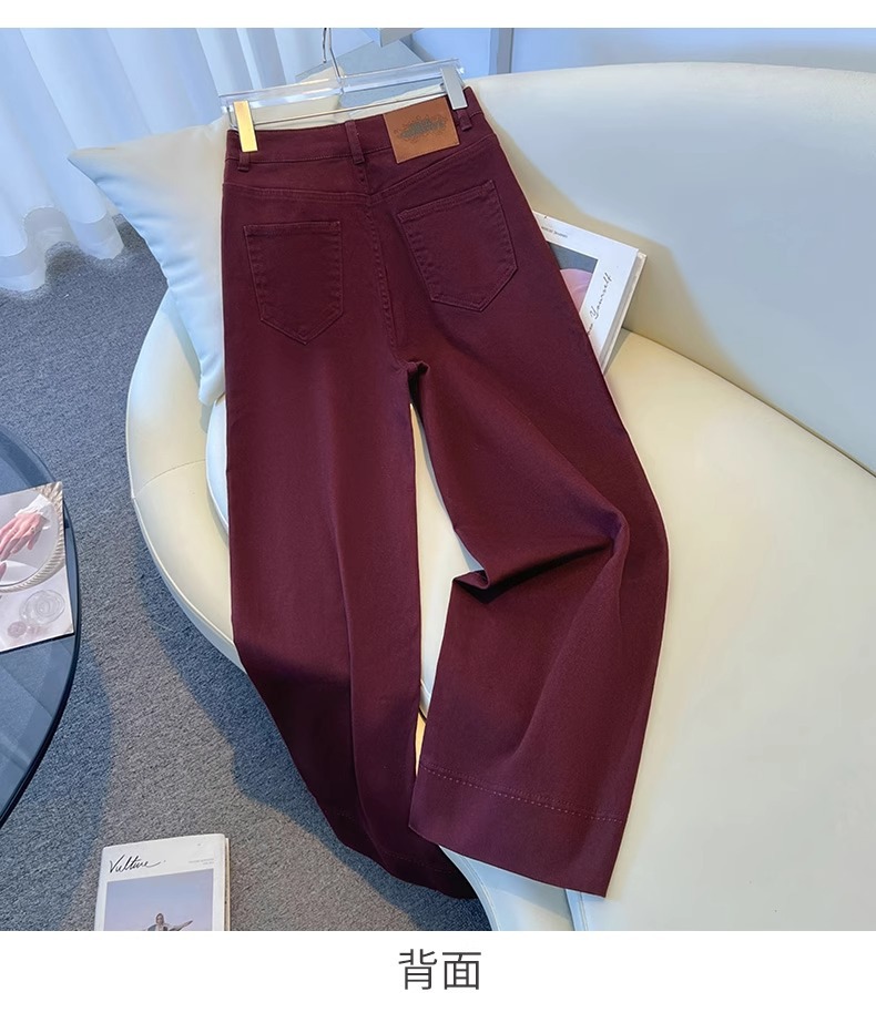 新款高腰复古小个子加绒九分直筒裤深蓝色牛仔裤阔腿裤女秋冬2024详情16