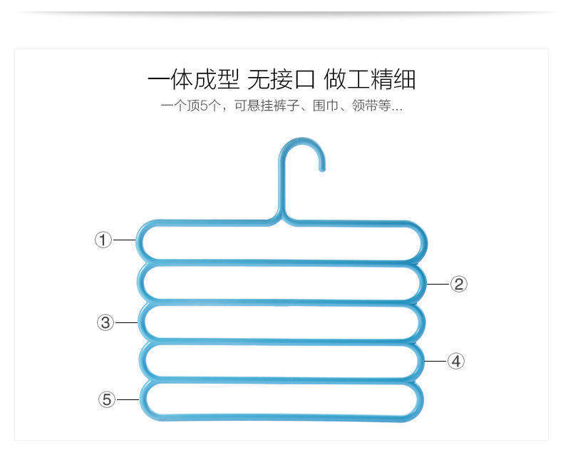 【超值五层裤架】收纳神器创意防滑裤架收纳整理架裤夹家用成人详情9