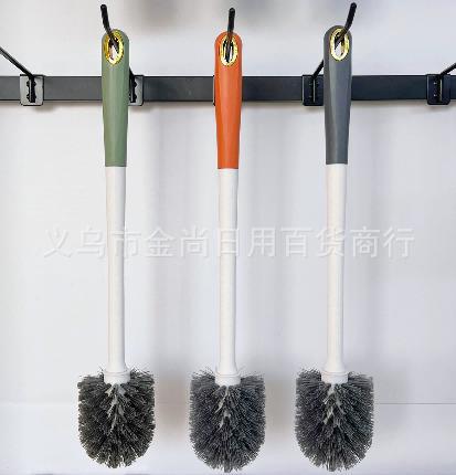 Household wall-mounted toilet brush with no blind spots, no need for drilling, long-handled toilet brush pic 2