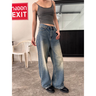 GAGD white Tencel wide-leg jeans for women, simple, loose and drape straight-leg jeans pic 1